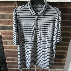 Mens Under Armour Loose Fit Golf Polo, Size XL, Black/Gray